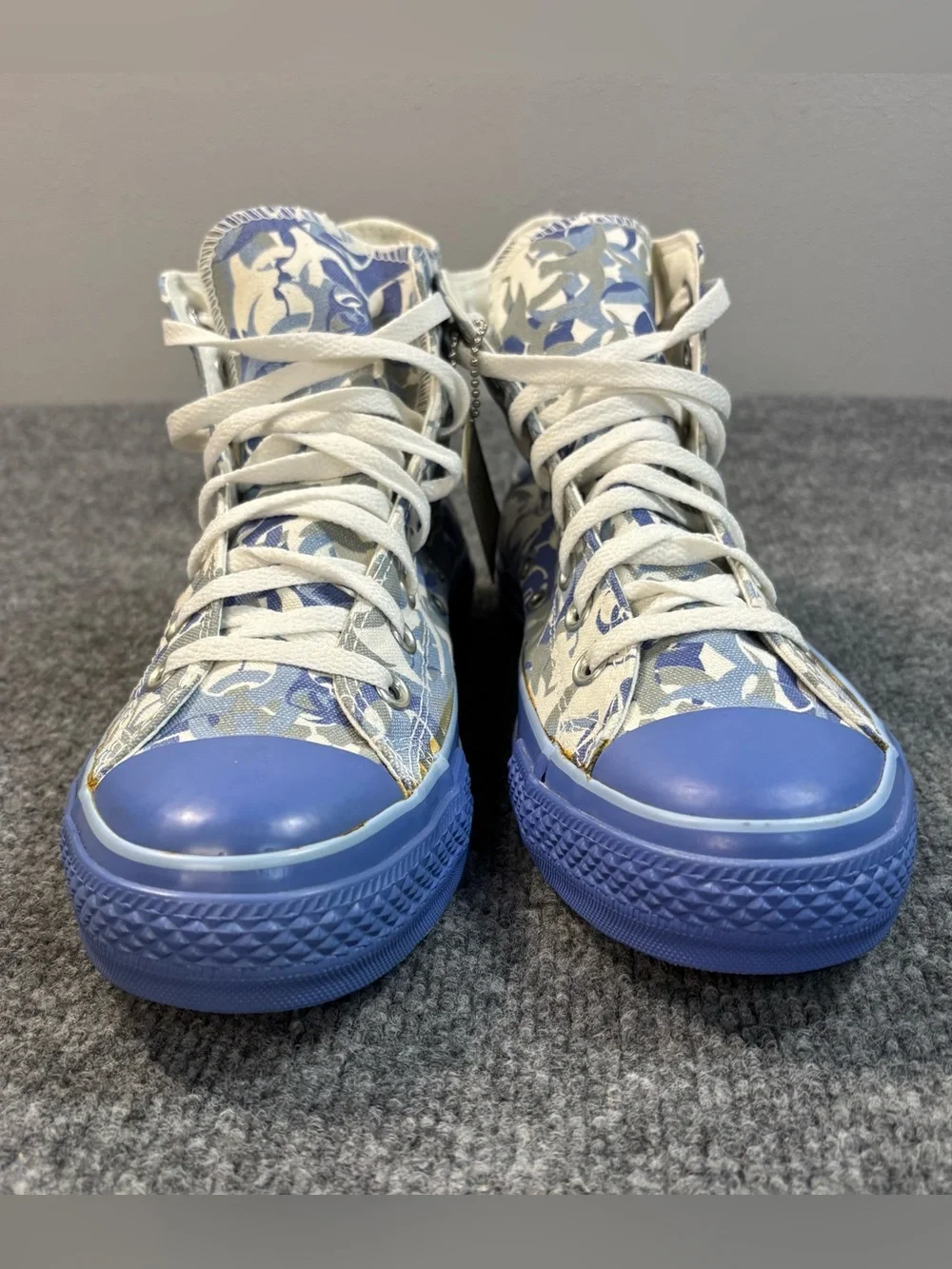 Converse All Star High Top Blue Camo Biohazard Aquatic VTG 1W317 Mens Sz 8 Tag - Picture 11 of 16